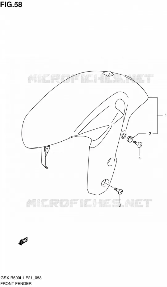 FRONT FENDER (GSX-R600UEL1 E21) Suzuki MOTO 600 GSX-R 2011  GSX-R600L1(E24)