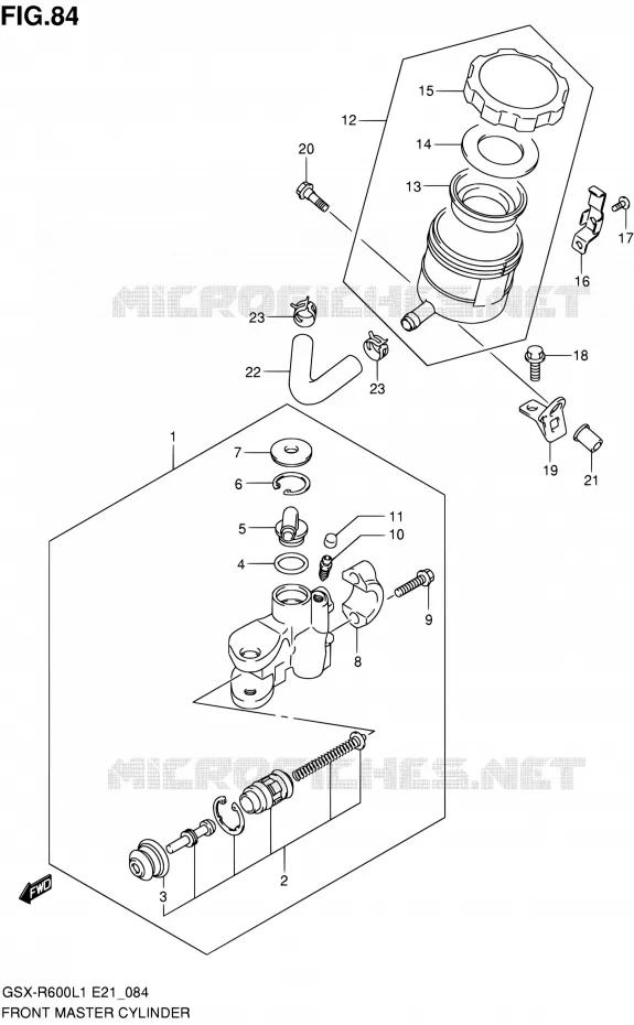 FRONT HOOFDREMCILINDER Suzuki MOTO 600 GSX-R 2011  GSX-R600L1(E24)