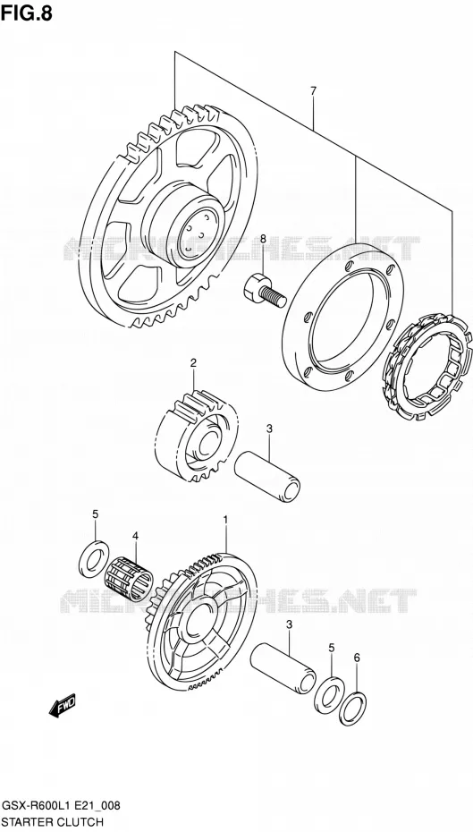 STARTMOTOR CLUTCH Suzuki MOTO 600 GSX-R 2011  GSX-R600L1(E24)