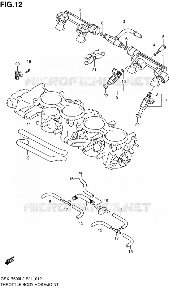 GASKLEPHUIS Suzuki MOTO 600 GSX-R 2012  GSX-R600L2(E21)