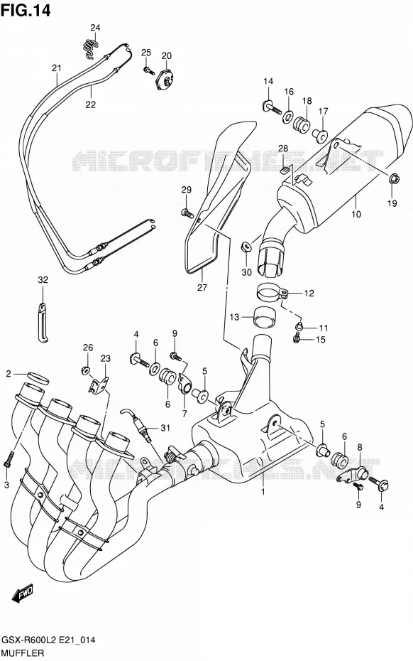 GELUIDDEMPER Suzuki MOTO 600 GSX-R 2012  GSX-R600L2(E24)