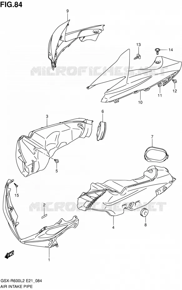 LUCHTINLAAT (GSX-R600L2 E24) Suzuki MOTO 600 GSX-R 2012  GSX-R600L2(E24)