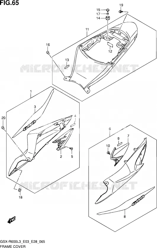ACHTER KUIP (AGQ) Suzuki MOTO 600 GSX-R 2013  GSX-R600 L3 (E03,E28,E33)