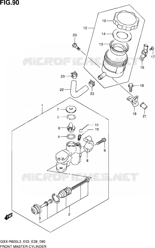 FRONT HOOFDREMCILINDER Suzuki MOTO 600 GSX-R 2013  GSX-R600 L3 (E03,E28,E33)