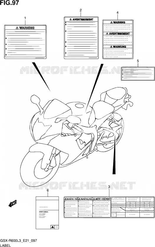 ETIKET (GSX-R600UFL3 E21) Suzuki MOTO 600 GSX-R 2013  GSX-R600 L3 (E21)
