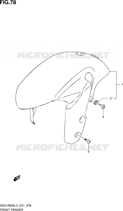 FRONT FENDER (GSX-R600L3 E21) Suzuki MOTO 600 GSX-R 2013  GSX-R600 L3 (E24)