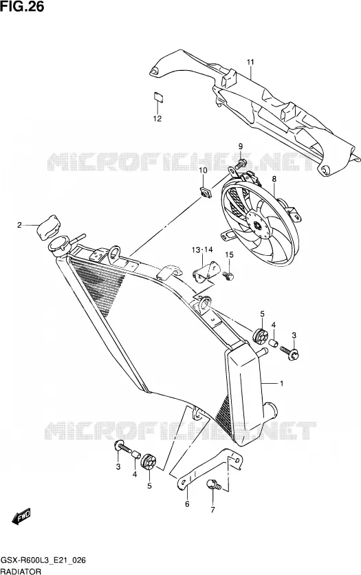 RADIATOR (GSX-R600UEL3 E21) Suzuki MOTO 600 GSX-R 2013  GSX-R600 L3 (E24)