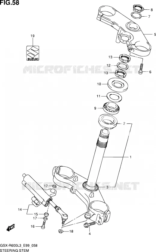 STUURKOLOM Suzuki MOTO 600 GSX-R 2013  GSX-R600 L3 (E99)