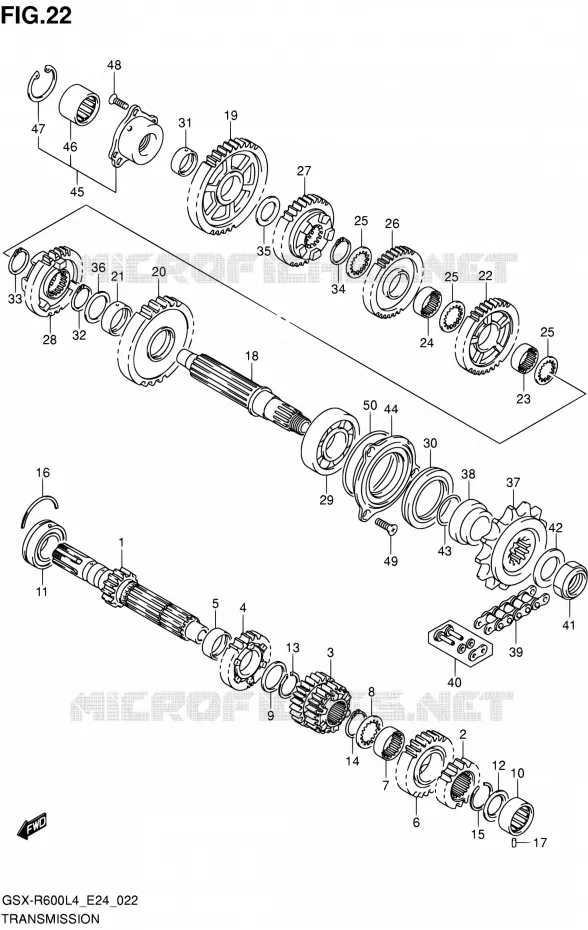 TRANSMISSION Suzuki MOTO 600 GSX-R 2014  GSX-R600 L4 (E24)