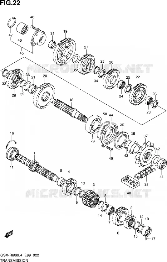 TRANSMISSION Suzuki MOTO 600 GSX-R 2014  GSX-R600 L4 (E99)