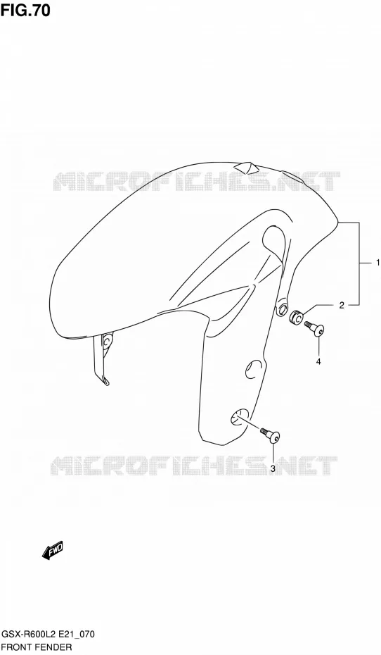 FRONT FENDER (GSX-R600L2 E24) Suzuki MOTO 600 GSX-R 2012  GSX-R600UEL2(E21)