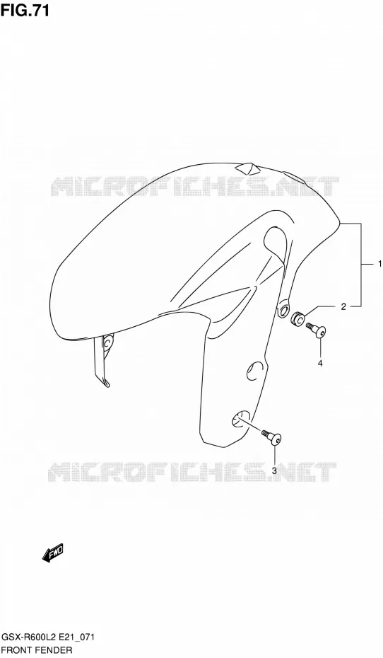 FRONT FENDER (GSX-R600UEL2 E21) Suzuki MOTO 600 GSX-R 2012  GSX-R600UEL2(E21)