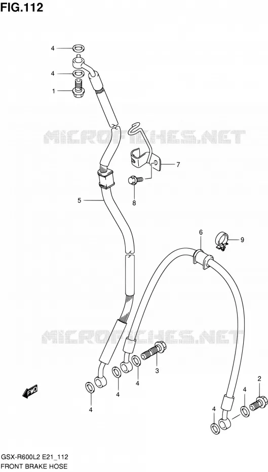 FRONT REMSLANG Suzuki MOTO 600 GSX-R 2012  GSX-R600UEL2(E21)