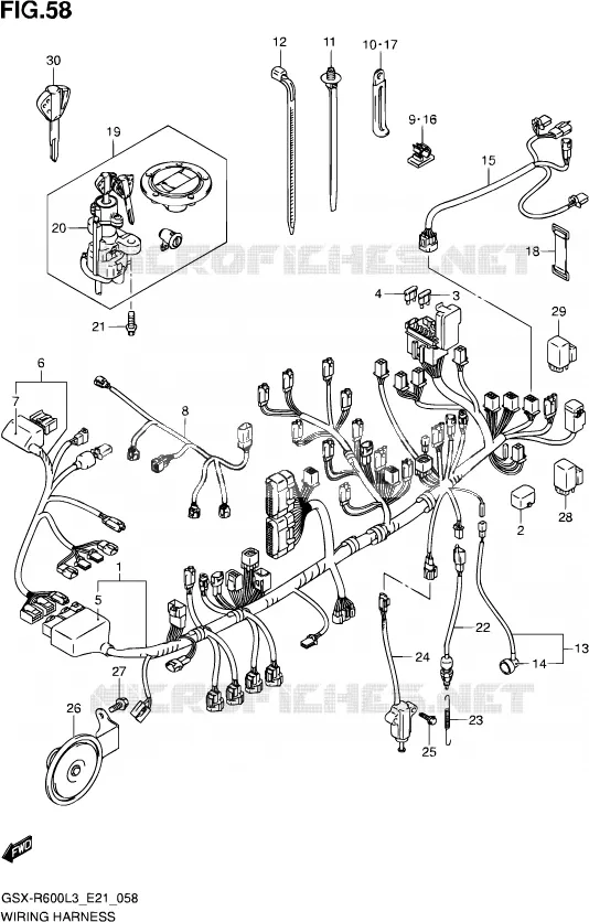 BEDRADING (GSX-R600L3 E24) Suzuki MOTO 600 GSX-R 2013  GSX-R600UE L3 (E21)