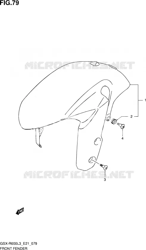 FRONT FENDER (GSX-R600L3 E24) Suzuki MOTO 600 GSX-R 2013  GSX-R600UE L3 (E21)