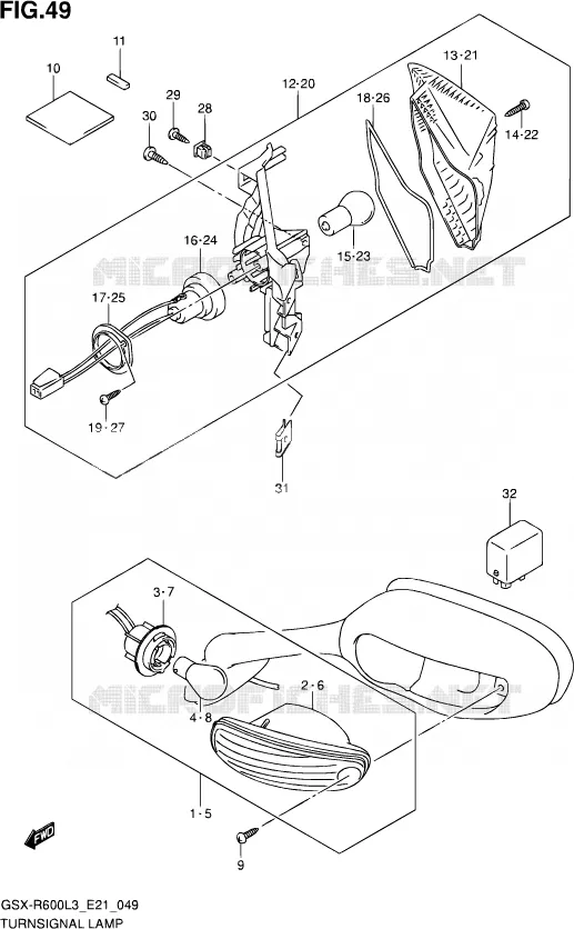 INDICATOREN (GSX-R600L3 E21) Suzuki MOTO 600 GSX-R 2013  GSX-R600UE L3 (E21)