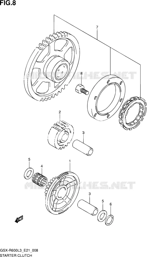 STARTMOTOR CLUTCH Suzuki MOTO 600 GSX-R 2013  GSX-R600UE L3 (E21)