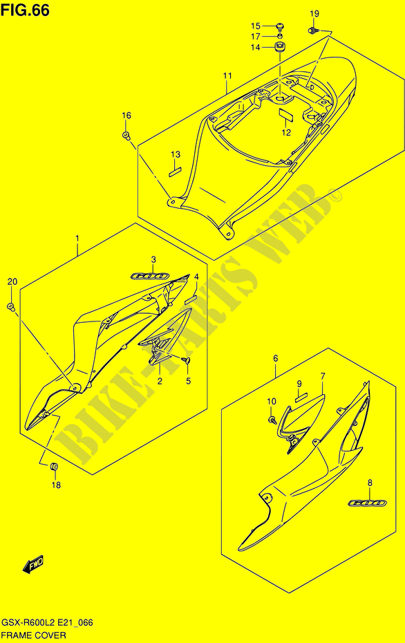 ACHTER KUIP (GSX R600UEL2 E21:(JDT,YVB)) voor Suzuki GSX-R 600 2012