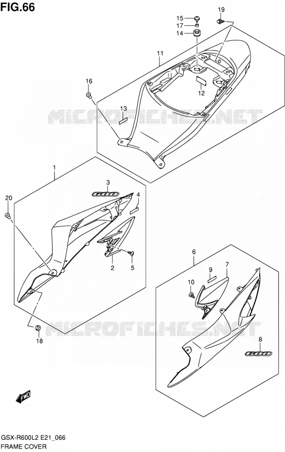 ACHTER KUIP (GSX-R600UEL2 E21:(JDT,YVB)) Suzuki MOTO 600 GSX-R 2012  GSX-R600UFL2(E21)