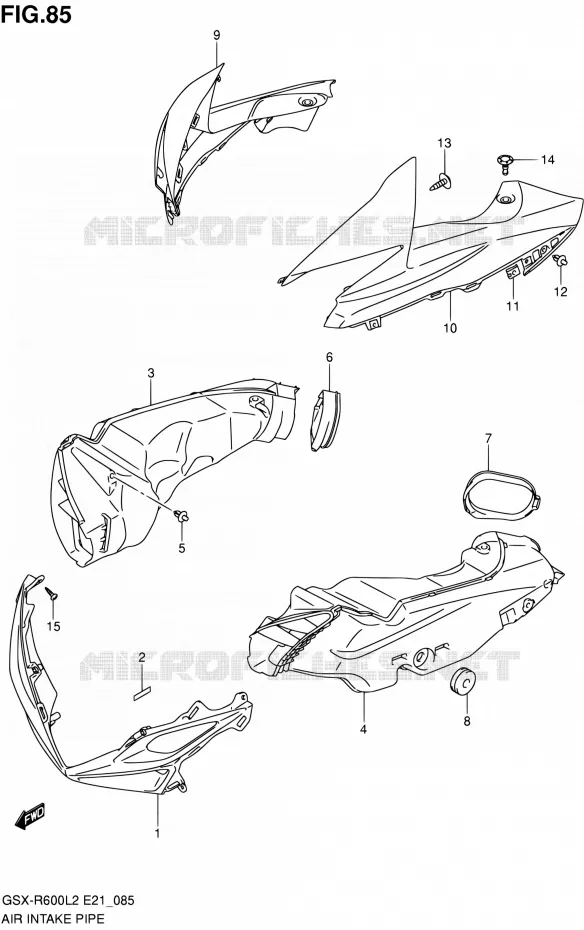 LUCHTINLAAT (GSX-R600UEL2 E21) Suzuki MOTO 600 GSX-R 2012  GSX-R600UFL2(E21)