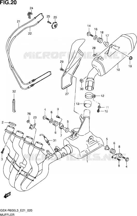GELUIDDEMPER Suzuki MOTO 600 GSX-R 2013  GSX-R600UF L3 (E21)