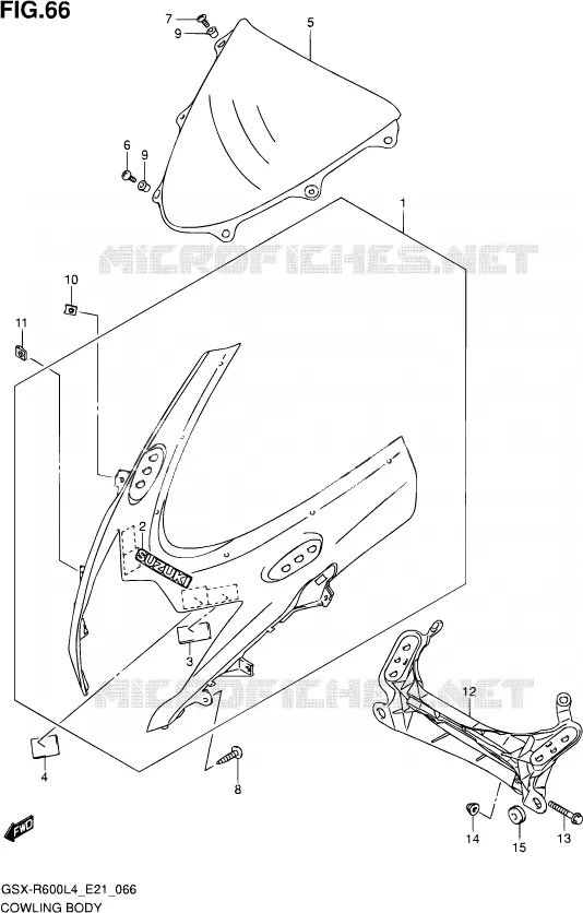 KUIP - ETIKETTEN Suzuki MOTO 600 GSX-R 2014  GSX-R600UF L4 (E21)