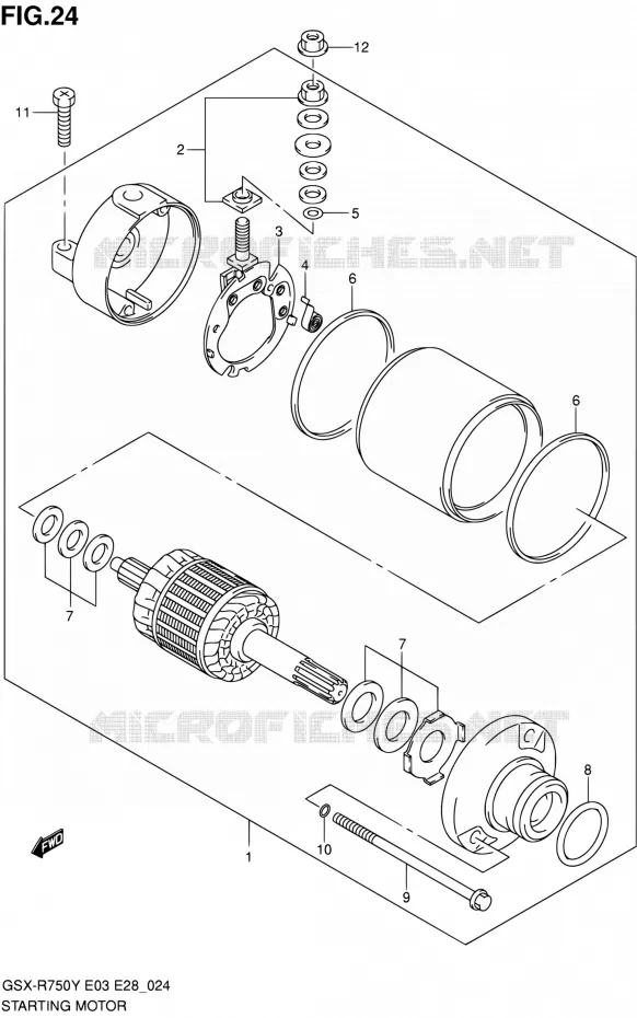 STARTMOTOR Suzuki MOTO 750 GSX-R 2003  GSX-R750K3(E03,E28,E33)