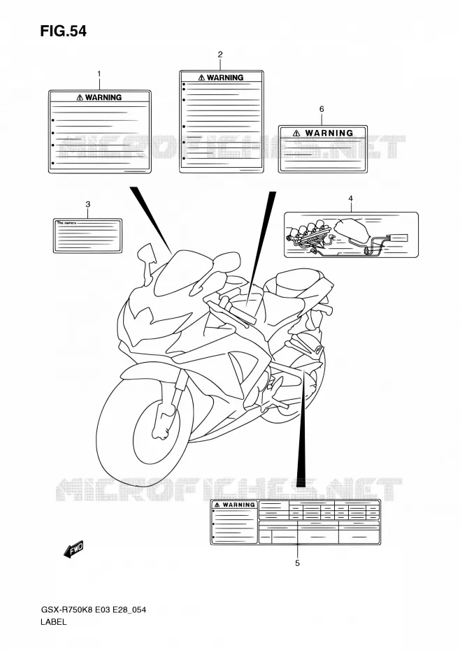 ETIKET Suzuki MOTO 750 GSX-R 2008  GSX-R750 K8 (E03,E28,E33)