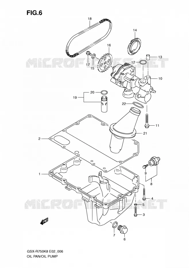 SUMP - OLIEPOMP  Suzuki MOTO 750 GSX-R 2008  GSX-R750K8(E24)