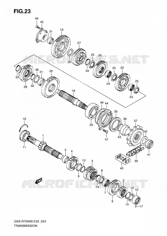 TRANSMISSION Suzuki MOTO 750 GSX-R 2008  GSX-R750K8(E24)
