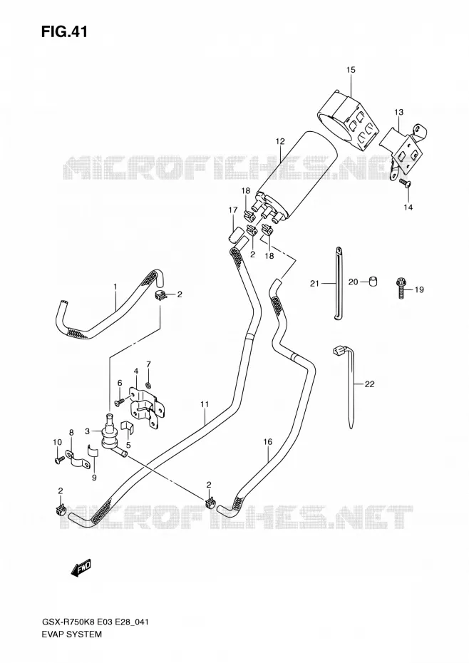 FUEL EVAP SYSTEM (E33) Suzuki MOTO 750 GSX-R 2009  GSX-R750 K9 (E03,E28,E33)