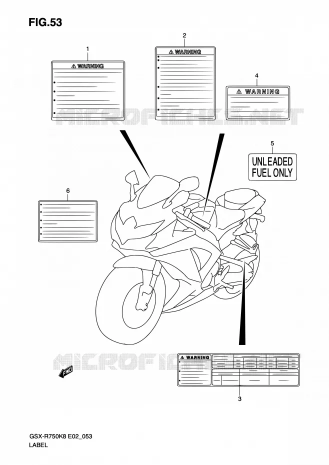 ETIKET Suzuki MOTO 750 GSX-R 2010  GSX-R750 L0 (E02,E19)