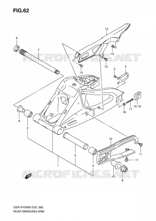 SWINGARM Suzuki MOTO 750 GSX-R 2010  GSX-R750 L0 (E02,E19)