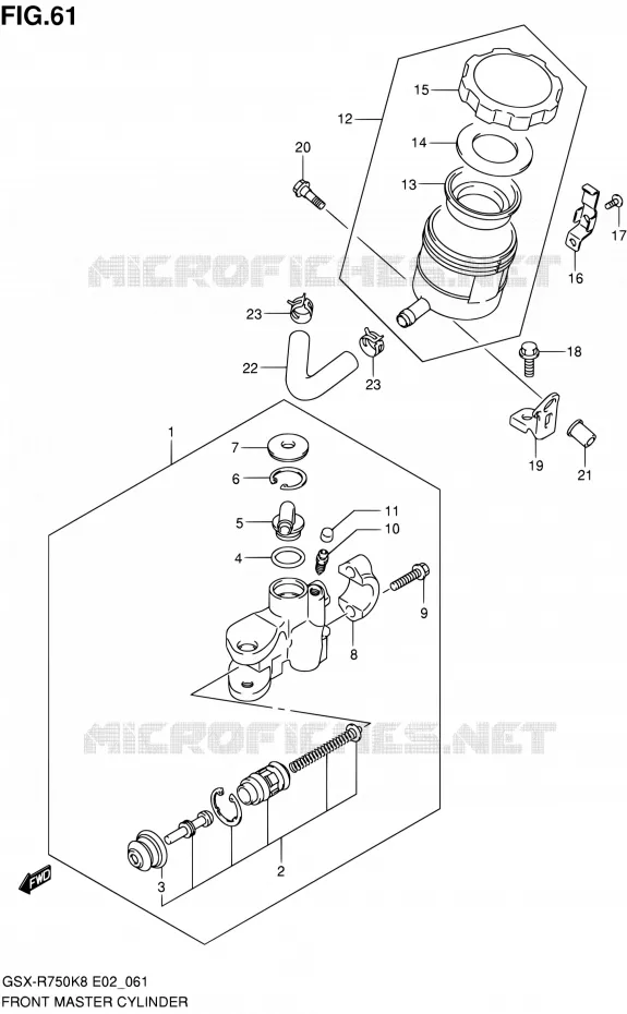 FRONT HOOFDREMCILINDER Suzuki MOTO 750 GSX-R 2010  GSX-R750L0(E24)
