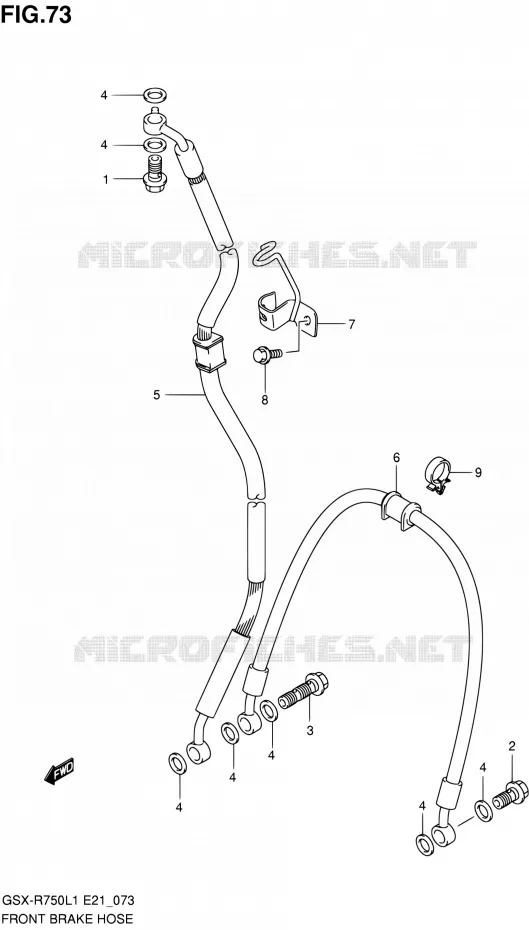 FRONT REMSLANG Suzuki MOTO 750 GSX-R 2011  GSX-R750L1(E24)