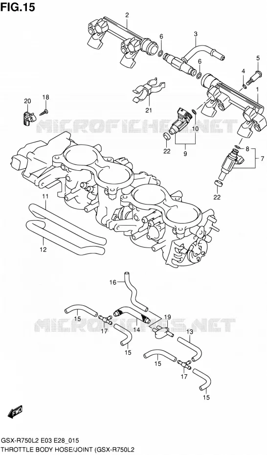 GASKLEPHUIS (GSX-R750L2 E03) Suzuki MOTO 750 GSX-R 2012  GSX-R750L2(E03,E28,E33)