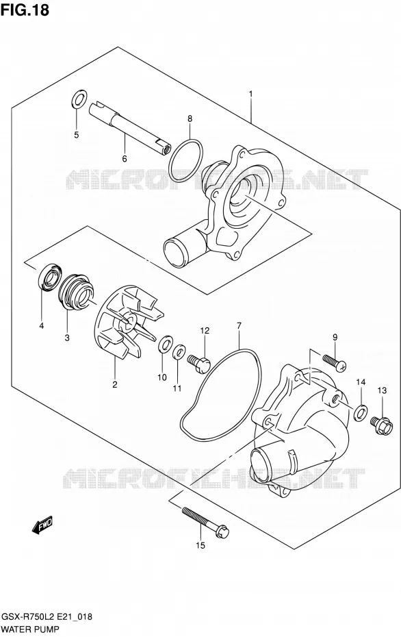 WATERPOMP Suzuki MOTO 750 GSX-R 2012  GSX-R750L2(E24)