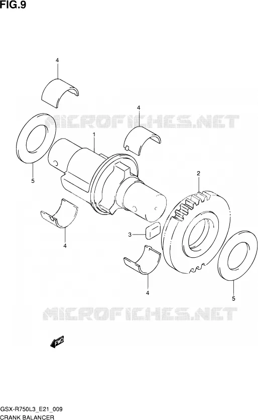 CRANK BALANCER Suzuki MOTO 750 GSX-R 2013  GSX-R750 L3 (E21)