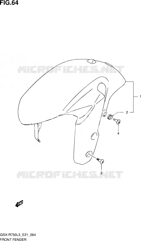 FRONT FENDER (GSX-R750L3 E21) Suzuki MOTO 750 GSX-R 2013  GSX-R750 L3 (E21)