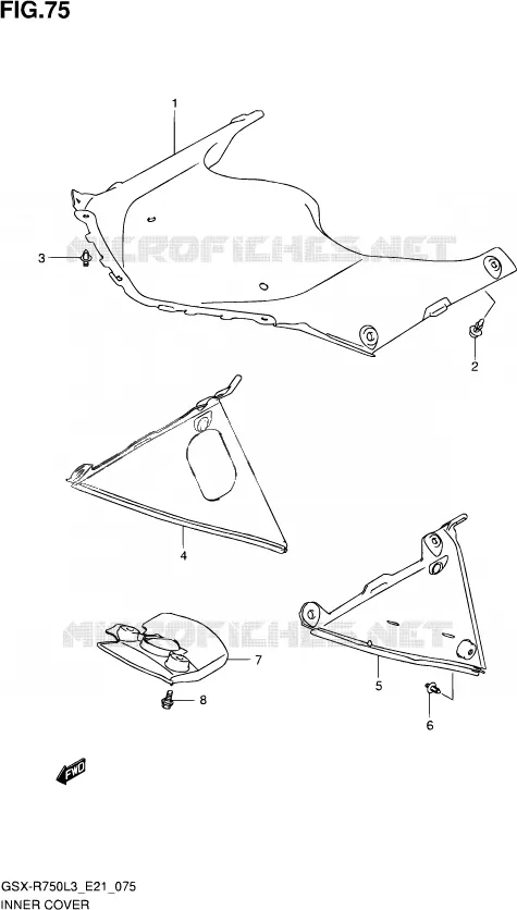 BINNEN COVER Suzuki MOTO 750 GSX-R 2013  GSX-R750 L3 (E24)