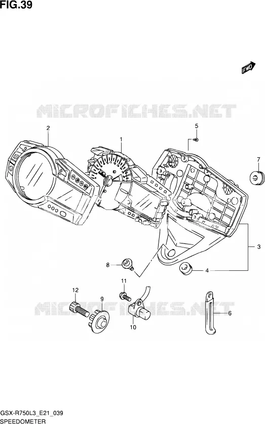 SNELHEIDSMETER (GSX-R750L3 E24) Suzuki MOTO 750 GSX-R 2013  GSX-R750 L3 (E24)