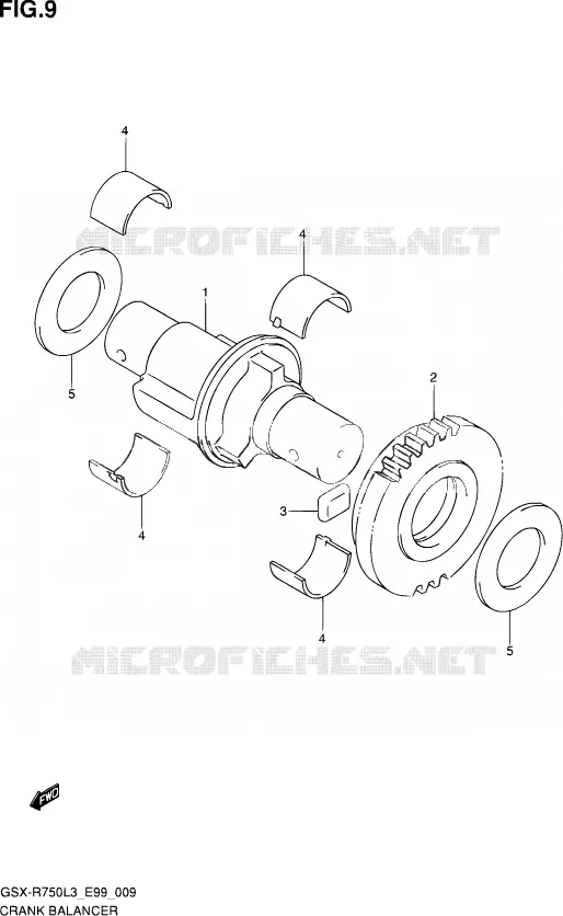 CRANK BALANCER Suzuki MOTO 750 GSX-R 2013  GSX-R750 L3 (E99)