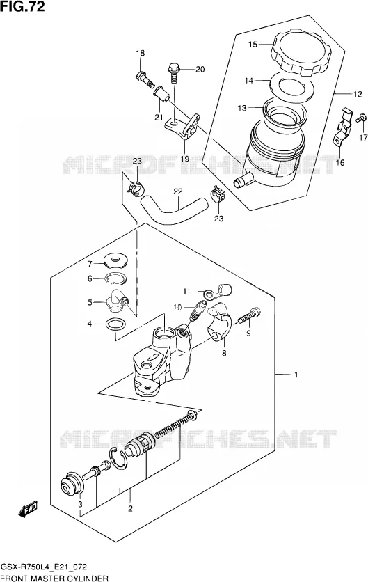 FRONT HOOFDREMCILINDER Suzuki MOTO 750 GSX-R 2014  GSX-R750 L4 (E21)