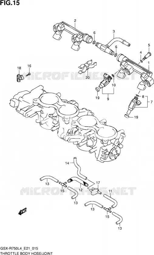 GASKLEPHUIS (GSX-R750UFL4 E21) Suzuki MOTO 750 GSX-R 2014  GSX-R750 L4 (E21)