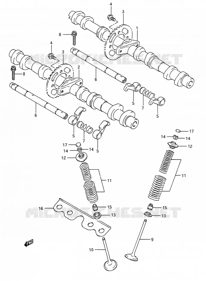 NOKKENAS - VALVES Suzuki MOTO 750 GSX-R 1991  GSX-R750 M (E03,E28,E33)