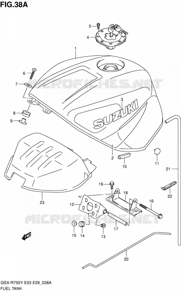 BENZINETANK (MODELE K1) Suzuki MOTO 750 GSX-R 2000  GSX-R750Y(E03,E28,E33)
