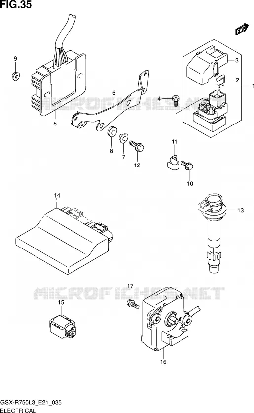 ELEKTRISCH (GSX-R750L3 E21) Suzuki MOTO 750 GSX-R 2013  GSX-R750UF L3 (E21)