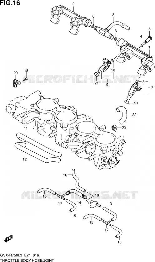 GASKLEPHUIS (GSX-R750L3 E24) Suzuki MOTO 750 GSX-R 2013  GSX-R750UF L3 (E21)