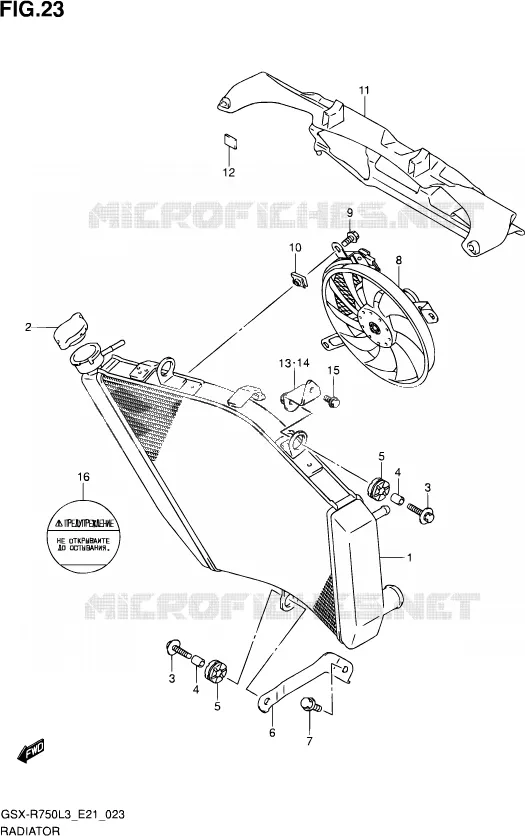 RADIATOR (GSX-R750L3 E21) Suzuki MOTO 750 GSX-R 2013  GSX-R750UF L3 (E21)