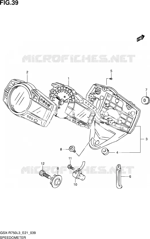 SNELHEIDSMETER (GSX-R750L3 E24) Suzuki MOTO 750 GSX-R 2013  GSX-R750UF L3 (E21)